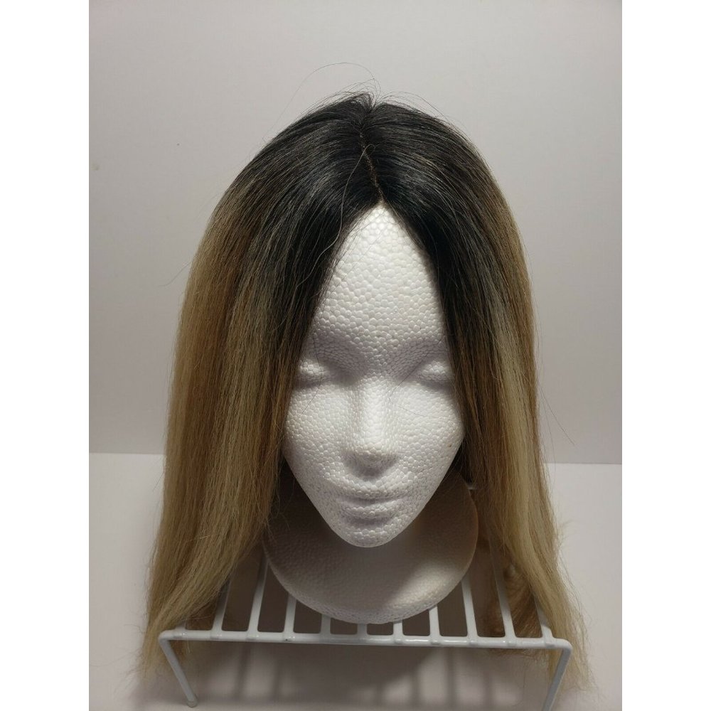 Motown Tress Human Hair Blend Ombre Long Straight Fashion Wig 18"